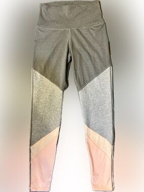 aerie Colorblock Leggings in Gray and Light Peach